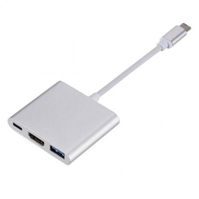 Версия Silver - EUb C Hub Тип 3.1 Vers Hdmi 4 K Адаптер Конвертер Кабель 3 в 1 Сплиттер Для Apple Macbook Pro EUb-C