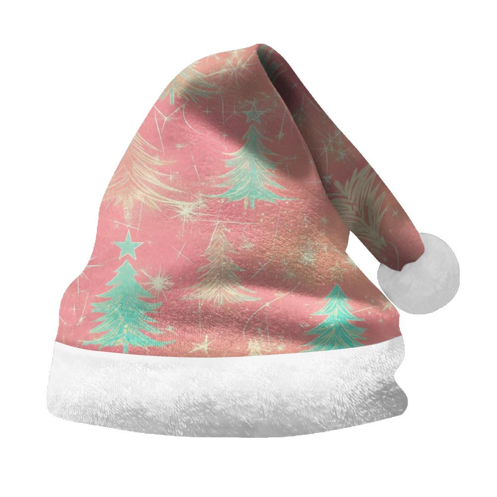 2024 Plush Velvet Double-Sided Santa Hat for Adults & Children - Custom Printed