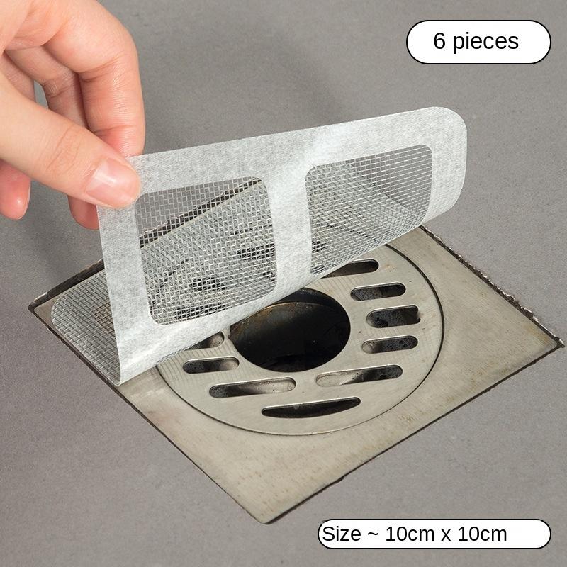 2708 Bathroom Hair Filter Blocking Net Bathroom Sewer Filter Kitchen Anti-clogging Insect-proof Self-adhesive Floor Drain Paste