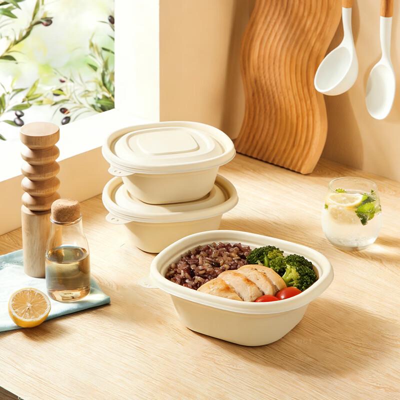 Биоразлагаемые круглые коробки для еды на вынос из кукурузного крахмала Jiwanggu