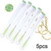 5pcs Eyelash Brushes Tubes With Keychain Lash Brush In Clear Container Disposable Eyelash Extension Mascara Wands With Case