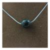Stones and Minerals. Necklace 1 African Turquoise Bead 8 Mm Stainless Steel Chain.