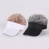 Unisex Casual Visor Hat Men Women Adjustable Sun Sunshade Hip Hop Baseball Cap With Spiked Hairs Wigs