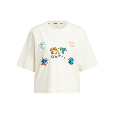 Neo Keith Haring с мультяшным принтом и круглым вырезом, спортивная футболка с короткими рукавами, женские топы Off-White HD7252