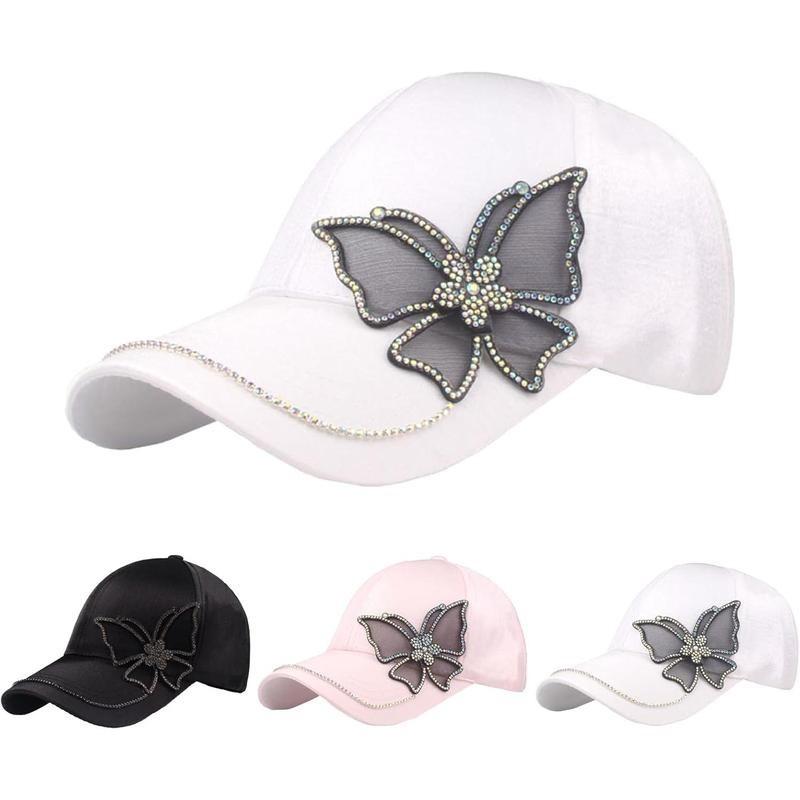 Womens Embellished Sun Hat With Wide Brim Foldable Adjustable Beach Travel Outdoor