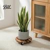 Stable Plant Dolly for Farm Round Wood Caddy with Wheels, Heavy Duty Rolling Stand Garden Decoration Mover Sidewalk Casters, Movable Flower Pot Indoor