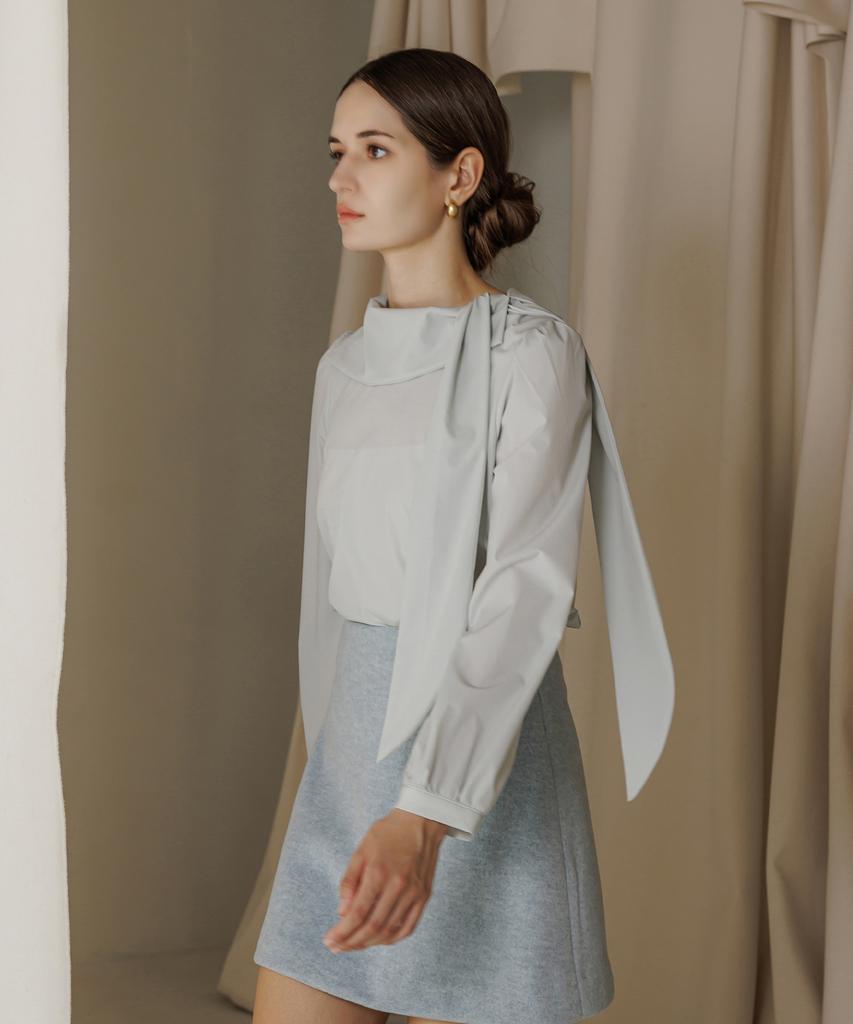 ISH Two-Way Ribbon Blouse (Light Blue)