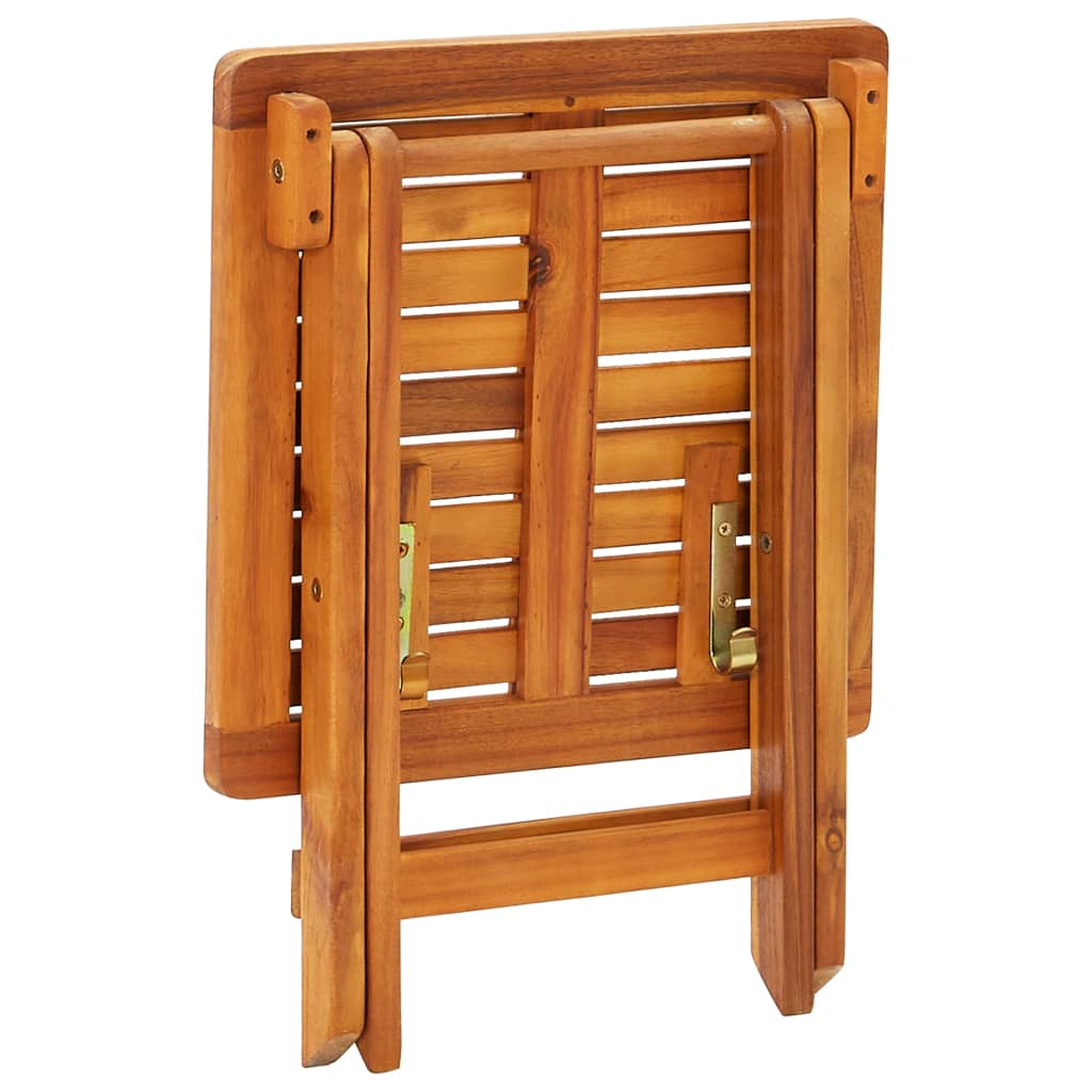 Sun Lounger with Table and Cushion Solid Acacia Wood