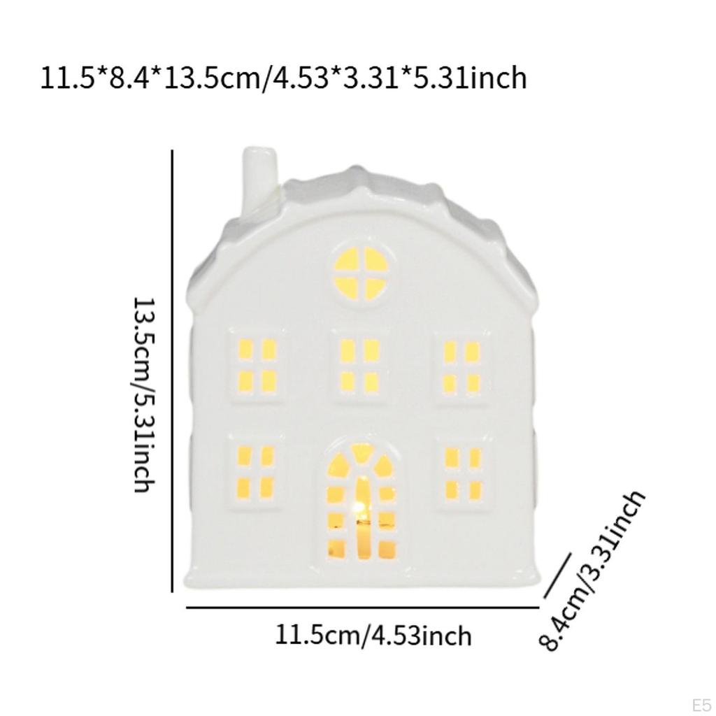 Illuminated Holiday House Sculpture for Festive Home Decor