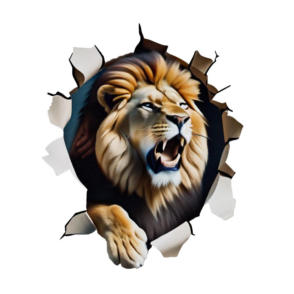 2025 FC1052 Водонепроницаемая Маслостойкая Съемная Наклейка на Стену Лев