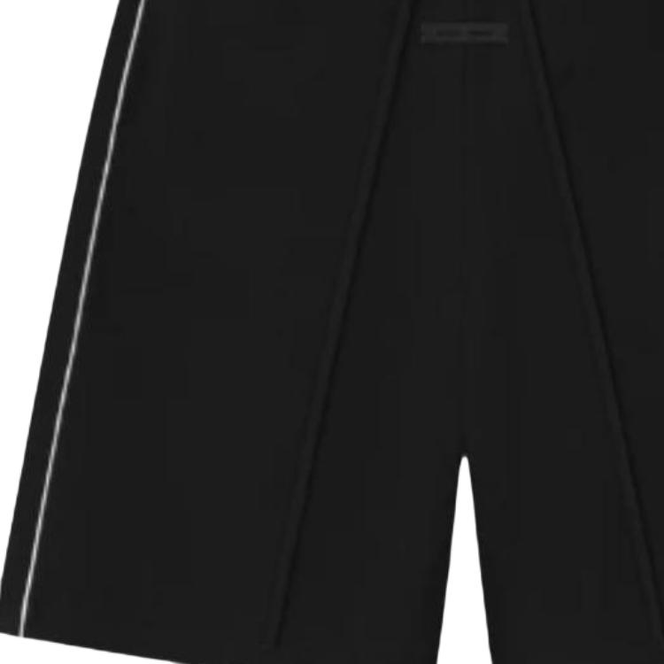 Fear of God Essentials Свободные флисовые шорты с кантом Черный/Облачно-белый Мужские Низ 160SP254550F
