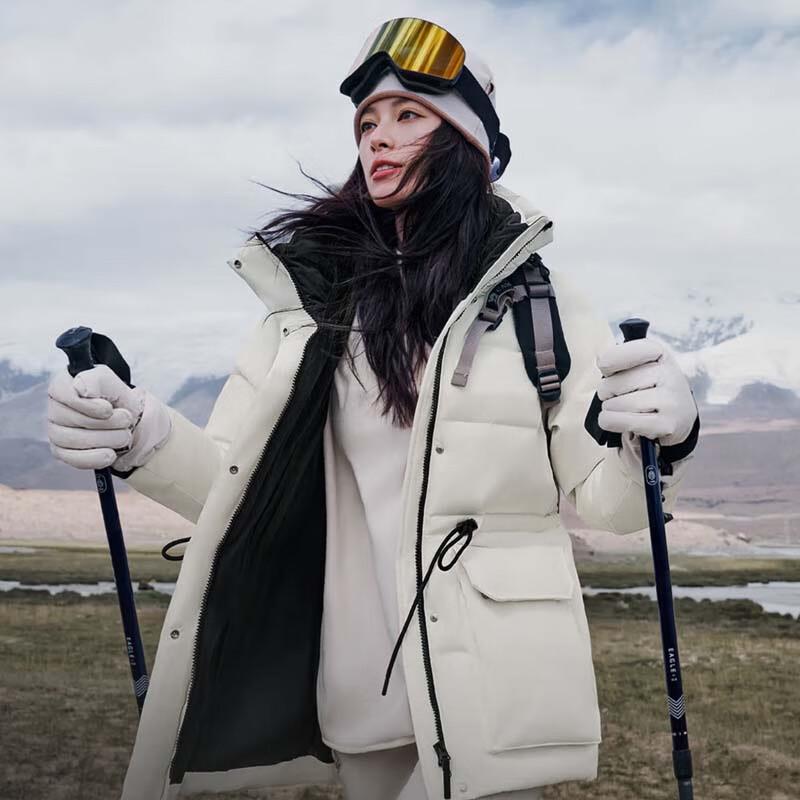 Bosideng B40142302 Hooded Waist-Cinching Down Jacket