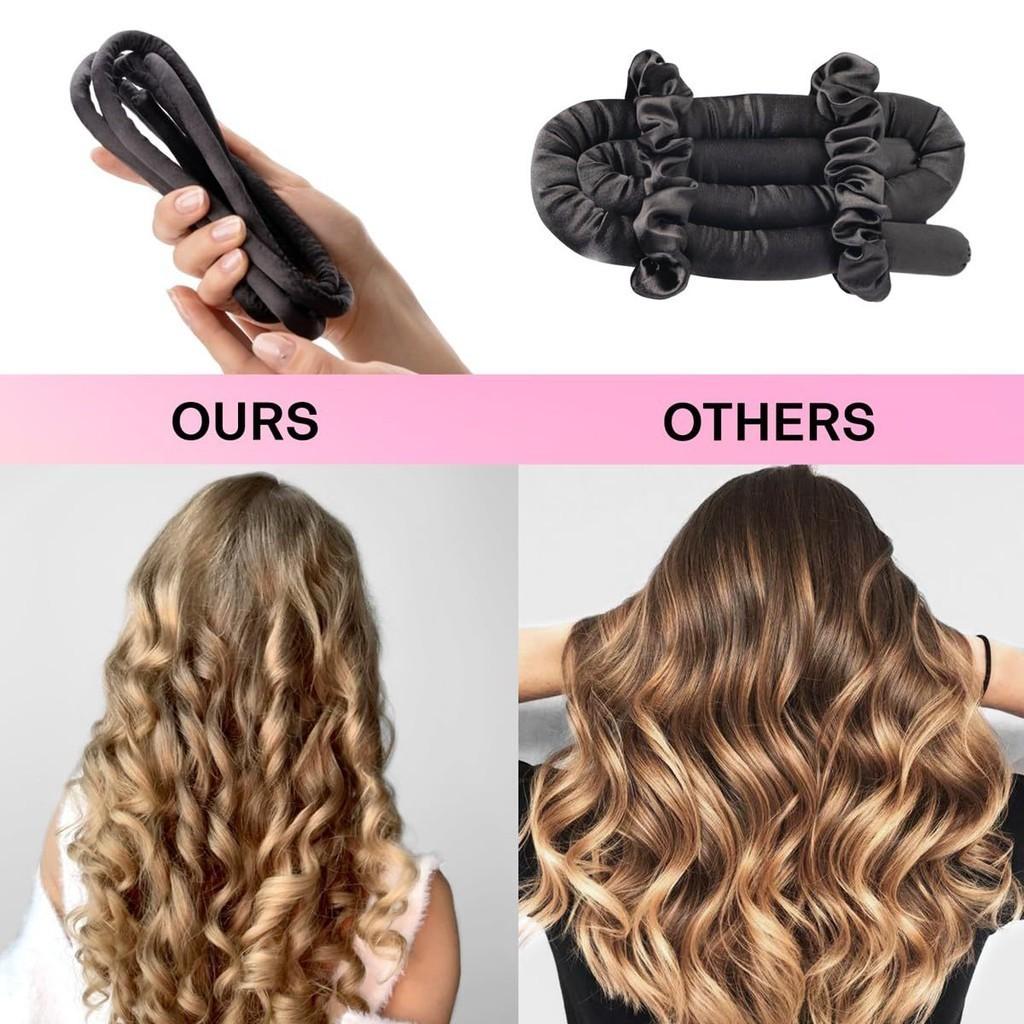 No Heat Hair Curlers Lazy Hair Rollers Heatless Curling Rod Headband Sleeping Soft Silk Curls Ties Hair Styling Tools