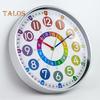 Silent Non-Ticking Wall Clock Scientific Design Easy To Read Battery Operated Colorful Teaching Time Clock Kids Learning Tool