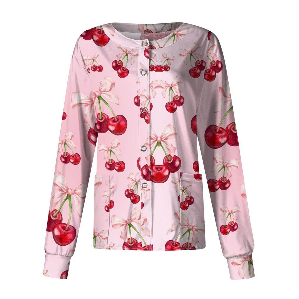 Женский повседневный однобортный кардиган с длинным рукавом и принтом в виде банта