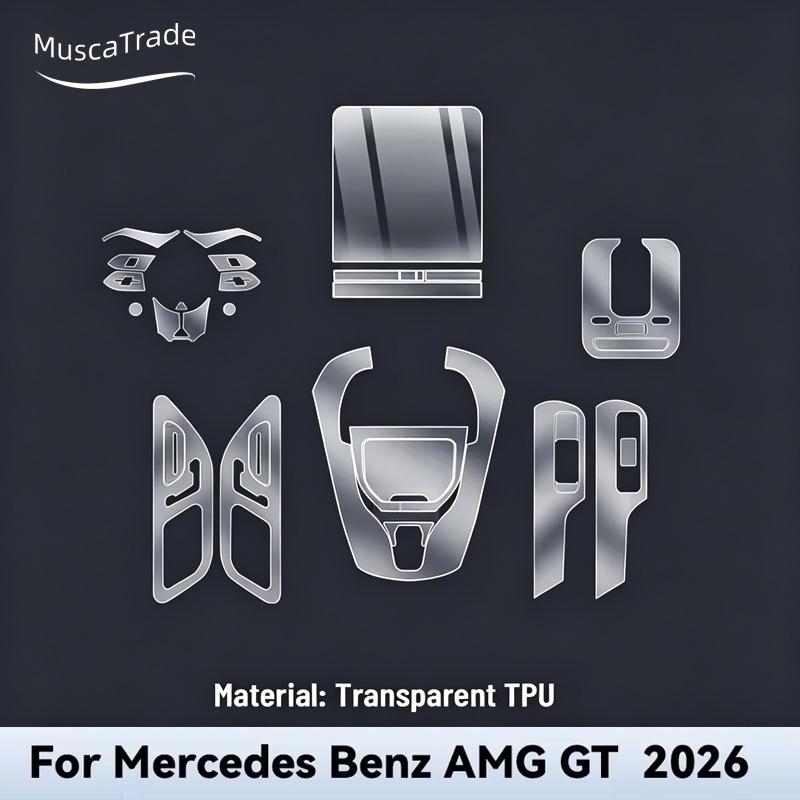 Transparent TPU For Mercedes Benz AMG GT 2026 Car Center Console Media Dashboard Navigation Anti-scratch Protector Interior Film