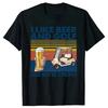 Футболки в винтажном стиле с принтом «I Like Beer and Golf and Maybe 3 People» Летняя графическая уличная одежда с коротким рукавом Подарки на день рождения Футболка