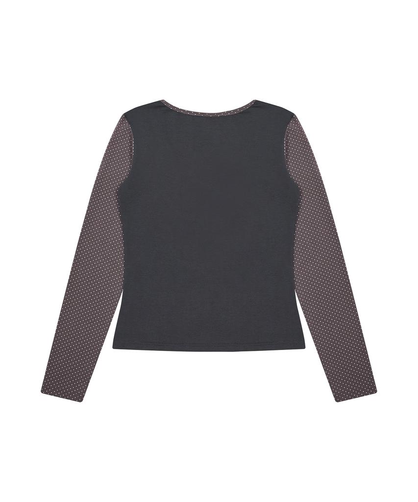 LUVISTRUE [My Melody] Long Sleeve Tee(Charcoal)