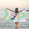 1pc Powerpuff3 Beach Towel, Beach and Seaside Swimming Pool Equipment, Fashion Pattern, Rectangular, Travel Essentials
