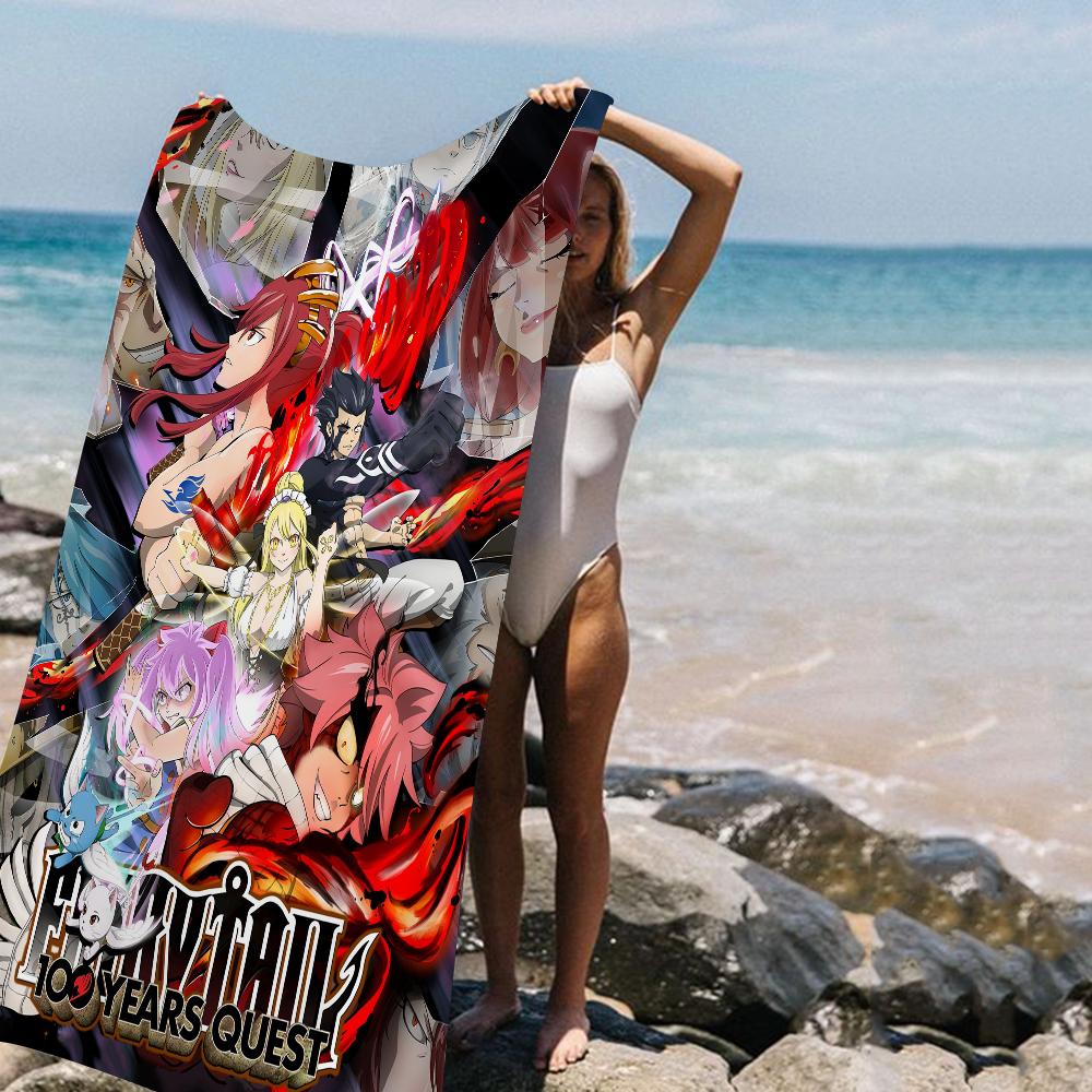 Fairy Tail Beach Towel Colorful Bath Towels for Girl Microfiber Quick Dry Sand Free Beach Yoga Spa Gym Pool