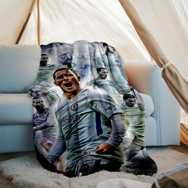 Chelsea FC logo printed throw blanket—soft,warm;versatile blanket for all seasons—perfect as &air-conditioning throw,nap blanket