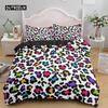 Luxury Leopard Print Bedding Sets Duvet Cover Twin Full Queen King Size Bed Soft Polyester Bedclothes for Kids Girls Women Gift