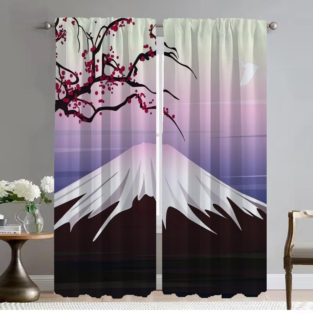 Tulle for Bedroom Fuji Curtains Child Room Blackout Curtain for Room 2 Panel Halloween Decoration Home Interior Curtains Living
