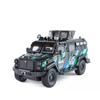 1/24 Sabre-toothed Tiger Explosion-proof Police Car Model Sound and Light Armored Vehicle Model Boy Birthday Gift Halloween Toys