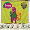 Barney Cartoon Wall Tapestry Aesthetic Wall Hanging Printed Fabric Blanket Decorative Tapestries for Bedroom Living Room Home Decor