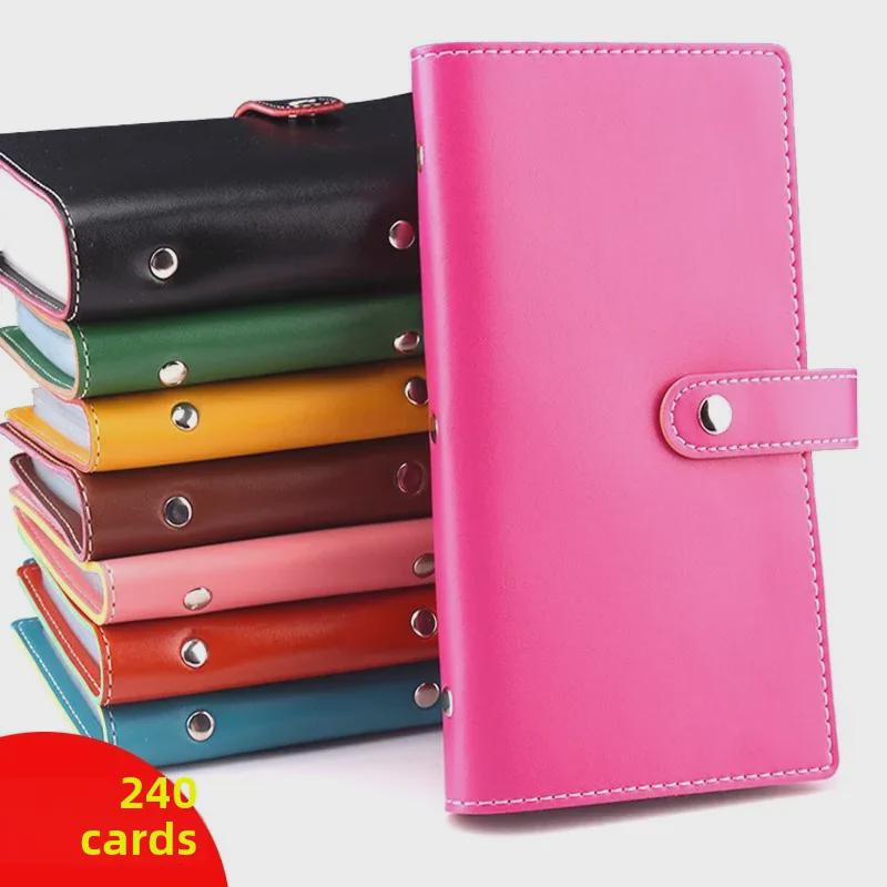 Визитница большой емкости на 120 карточек - подходит для мужчин, женщин, офисного использования; Дополнительная настройка логотипа компании