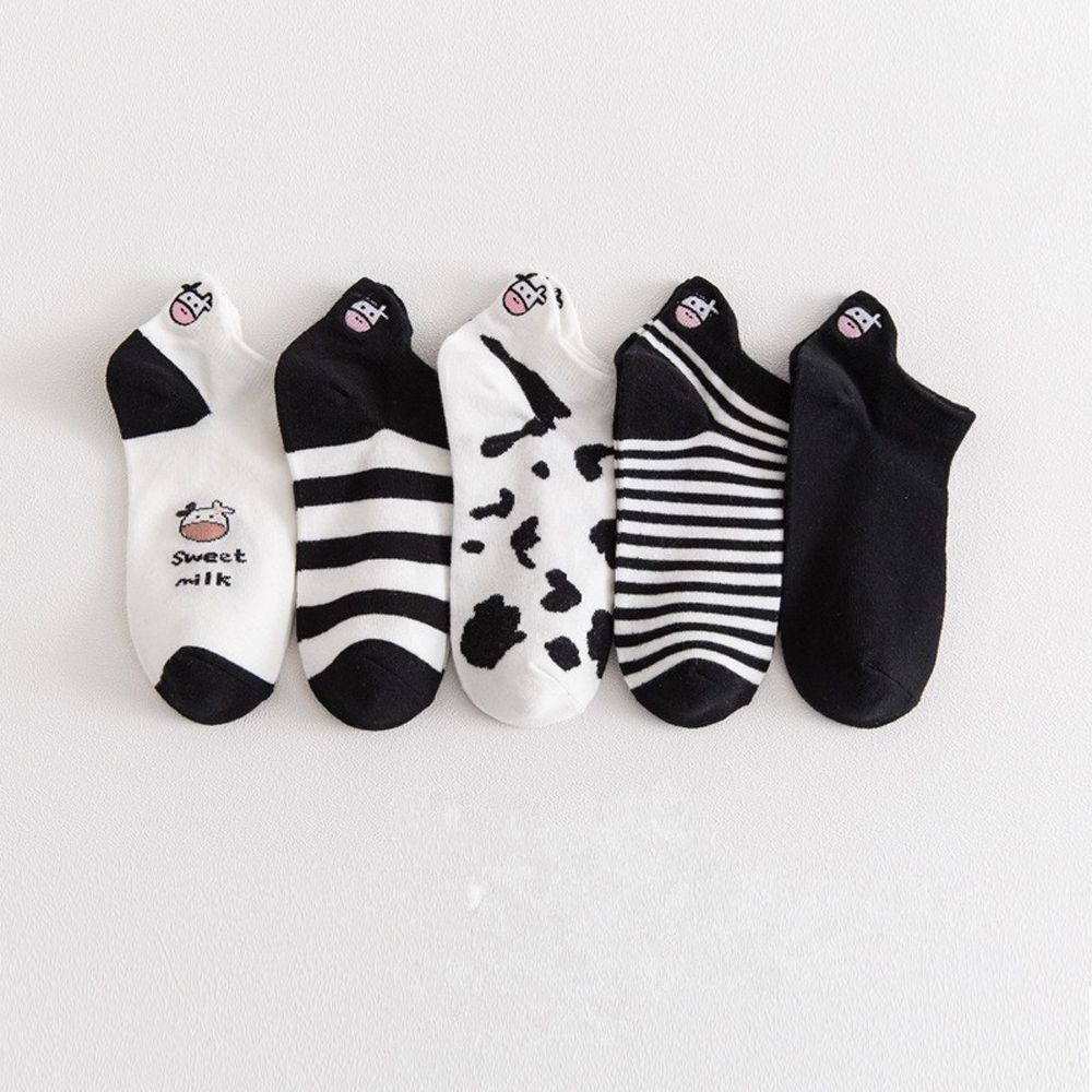 Female Shallow Mouth Girls Short Heel Socks Embroidery Panda Socks Women Cotton Socks Ankle Socks