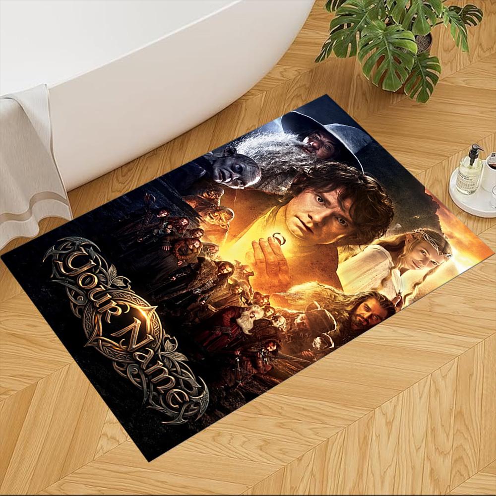 Lord Rings Customize Your Name Floor Mat Perfect for Playrooms Balcony Dormitory Hallway Antislip Carpet Decorate Offices Wedding Party Gift