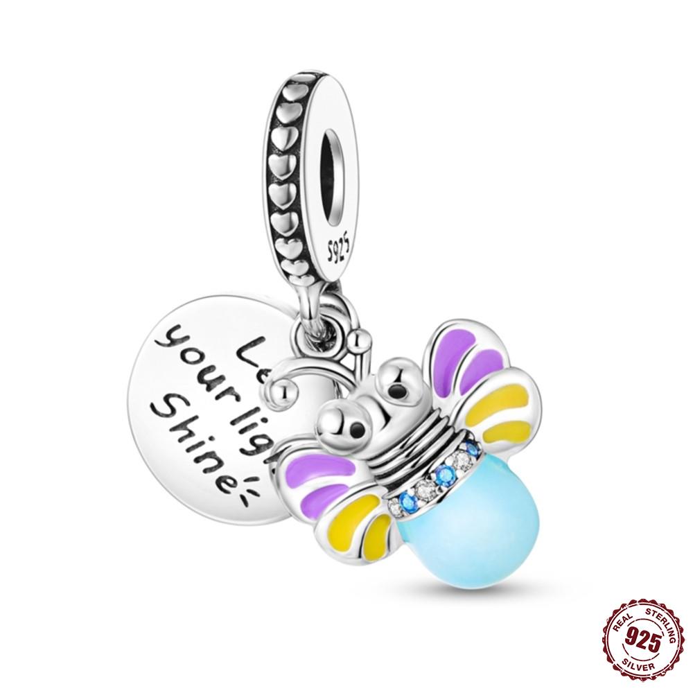 Copper Charms Luminous Firefly Theme Series Pendant Fit Fine Original Bracelets Charms Women Jewelry Gifts