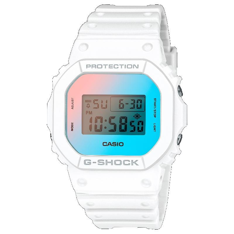 Casio Мужские часы G-SHOCK на полимерном ремешке, водозащита 200 м, ударопрочные, с будильником, кварцевые, DW-5600TL-7