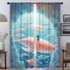 The Whale At the Bottom of the Sea Kitchen Curtains for Camera Partition Blackout Curtain for Room 2 Panel Shades Living Elegant