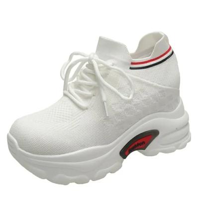 Мода 8СМ 2024 Новые Женские Весенние Туфли Новые Кроссовки-носки Платформа Клиновидный каблук Папины кроссовки Массивные кроссовки Туфли-лодочки Дышащая Удобная обувь