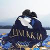 Счастливая Ханука Еврейская Менора Флисовое одеяло Религиозное Забавное Пледы для Дома Отеля Дивана 125*100см Плюшевое Тонкое Одеяло