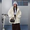 unifree Women's Hooded Faux Shearling Toggle Coat