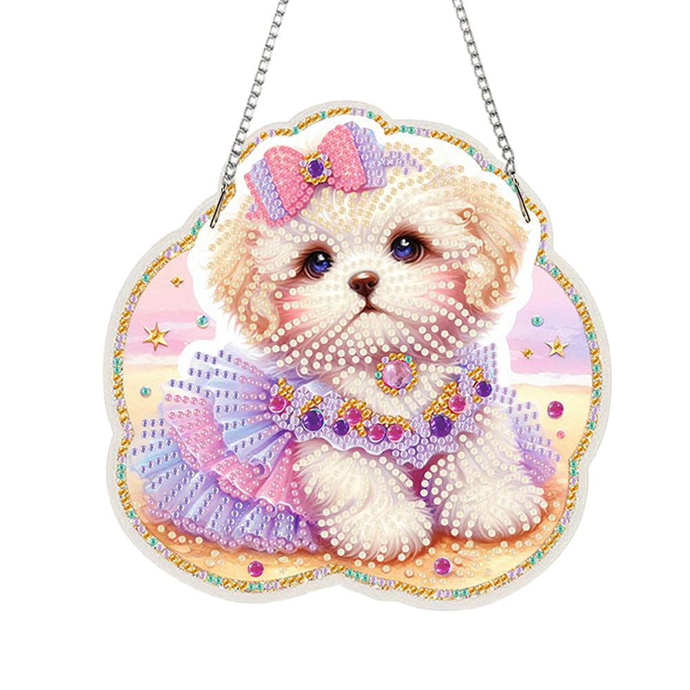 Acrylic Special Shape Feather Bear Rhinestone Diamond Art Pendants Diamond Painting Ornaments Diamond Painting Hanging Pendant