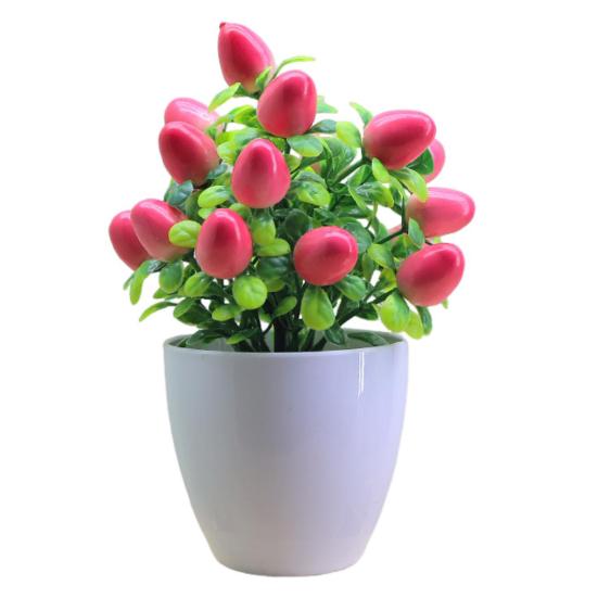 Искусственные растения в горшках, реалистичные поддельные мини-фрукты, дерево, центральный элемент для домашнего офиса, пластиковая горшечная зелень, бонсай, внутреннее и наружное украшение