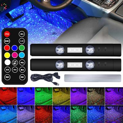 USB зарядка в машине с разноцветными светодиодными декоративными огнями USB Зарядка Атмосферный свет окружающее освещение декоративное освещение салона