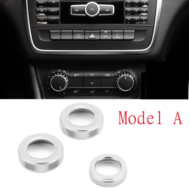3Pcs/Set Car Air Conditioning Volume Knob Ring Trim For Mercedes Benz A B C E GLK GLA CLA ML AMG GLE M SL GLS G GL CLS