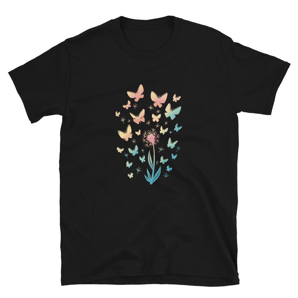 Butterfly Flower Dandelion Watercolor T-Shirt