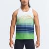 SAUCONY Striped Print Marathon Racing Breathable Lightweight Pullover Round Neck Sleeveless Vest Men Tops Green-Gradient SC2239272A-PR80