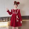 Красное новогоднее платье принцессы для девочек - модная юбка в зимнем стиле с небольшим ароматом