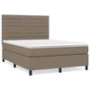 3141861 vidaXL Bed Base with Mattress Taupe 140x200 Cm Fabric
