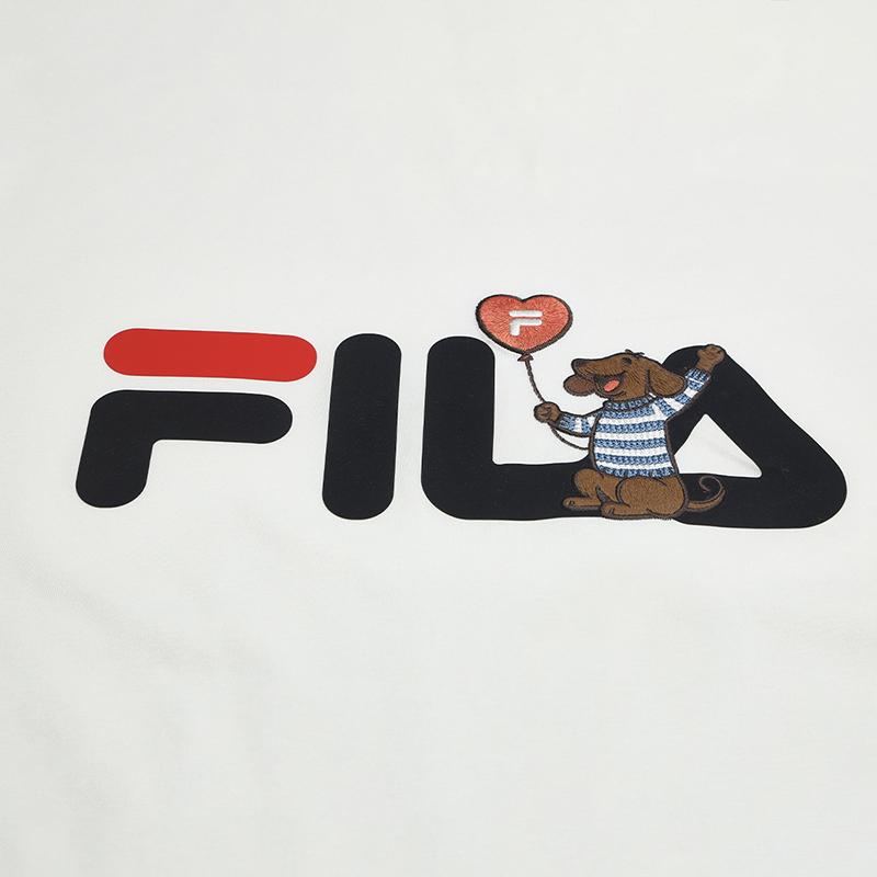 Fila Оригинальная модная повседневная футболка мужские топы Облако-Гриб-Белый F61M629101FWT