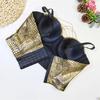 Укороченный топ yushutiff, женский корсет с шипами, топ для ночного клуба, вечеринки, Rave Festival, наряд, бюстье, бюстгальтер пуш-ап, жилеты без рукавов, Золотая одежда