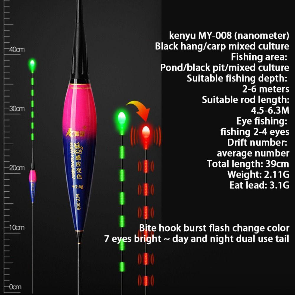 1pc Luminous Smart Fishing Led Light Float Color Change Gravity Sensing Chip Float Rock Fishing