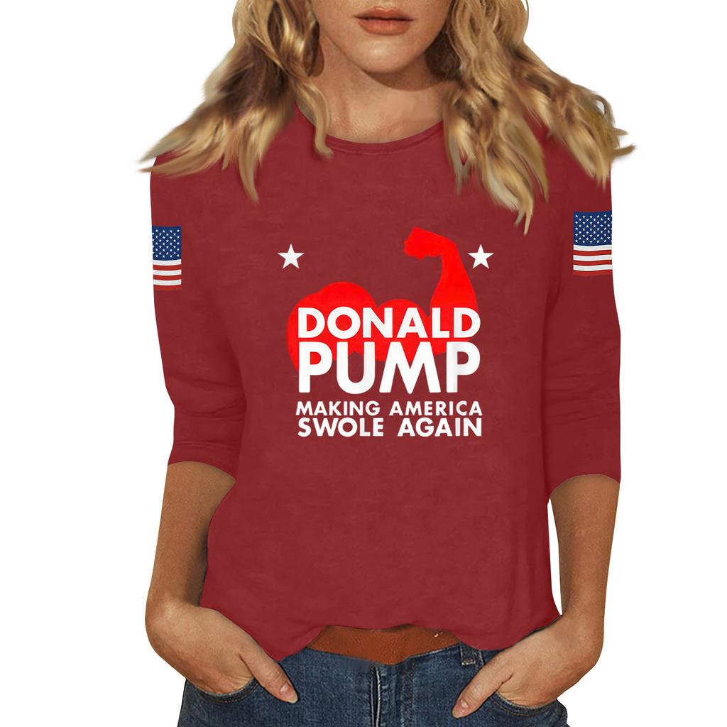 Женский повседневный модный сексуальный удобный топ с вырезом и рукавом три четверти